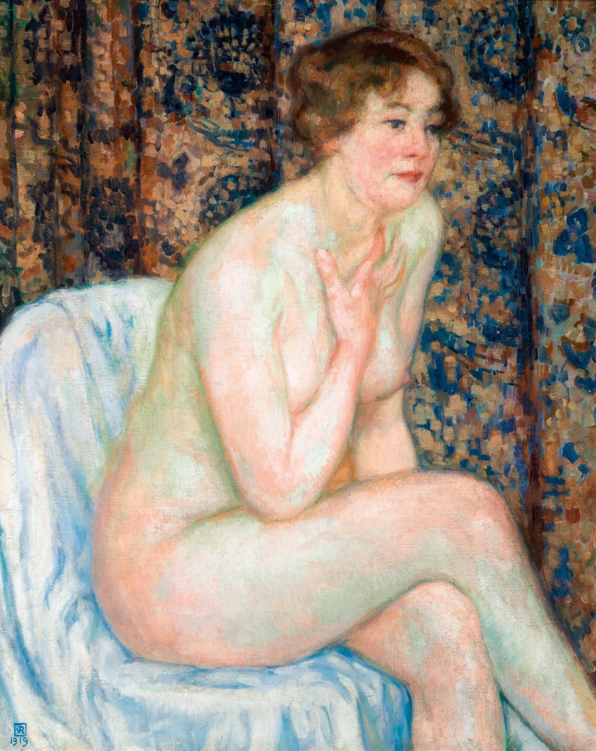 Donna bionda nuda con le gambe incrociate, 1919